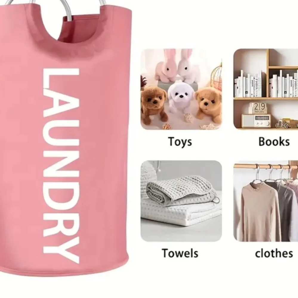 Pink Laundry Hamper with Handles